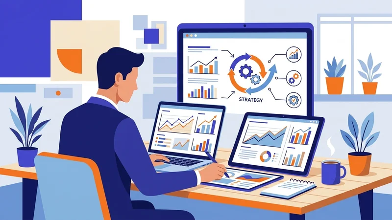 Business professional analyzing budget charts on laptop while planning growth strategy