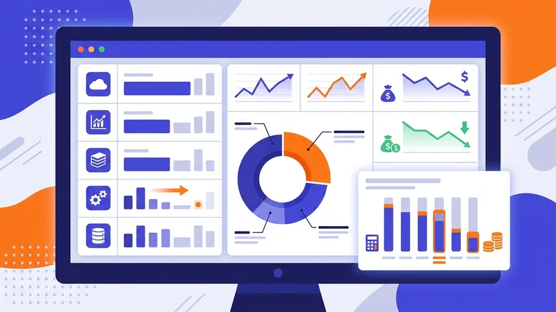Software license dashboard showing application usage metrics and subscription costs