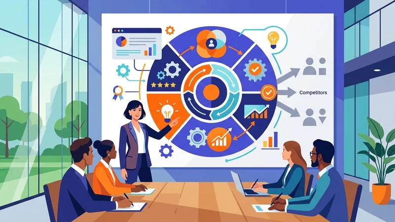 Entrepreneur presenting a unique value proposition diagram to distinguish their brand