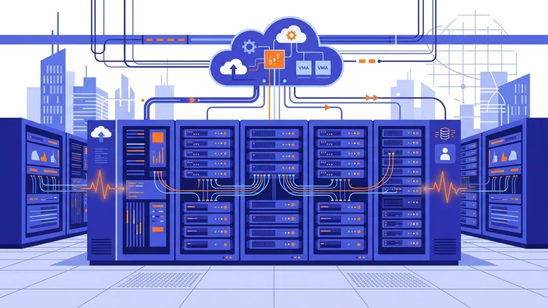 Server rack infrastructure providing scalable virtual computing resources to business users