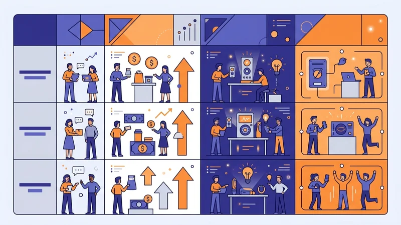 Comparison chart showing different competitive positioning strategies across market segments
