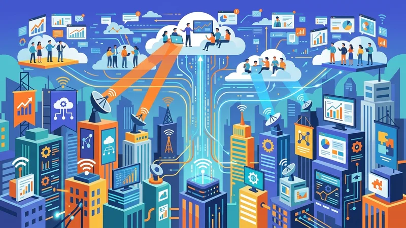 Crowded digital landscape with competing businesses vying for online audience attention