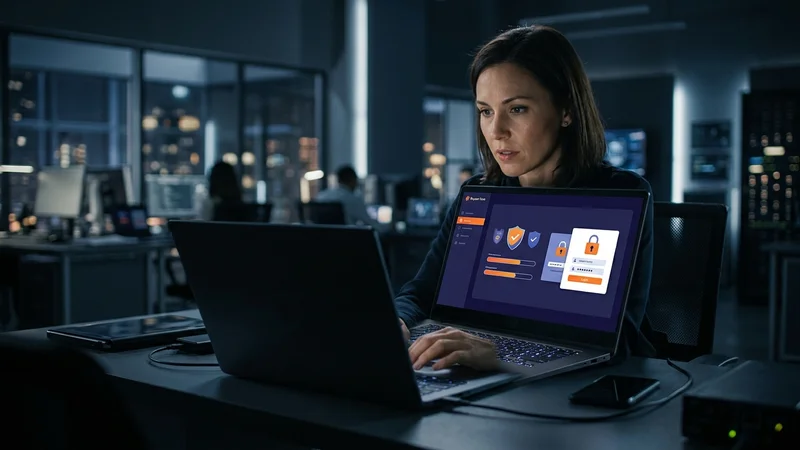 Employee completing multi-factor authentication training on a laptop screen