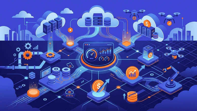 Cloud infrastructure and automation tools connecting across a futuristic network