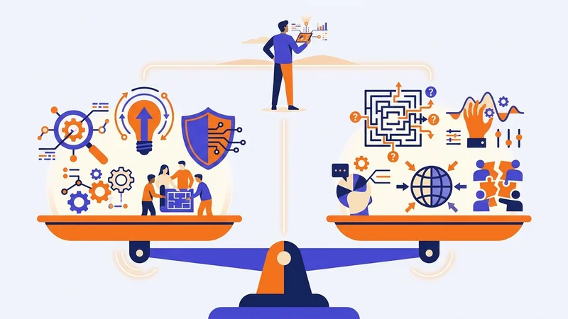 Balance scale weighing early technology intervention strategies against the Collingridge Dilemma challenges