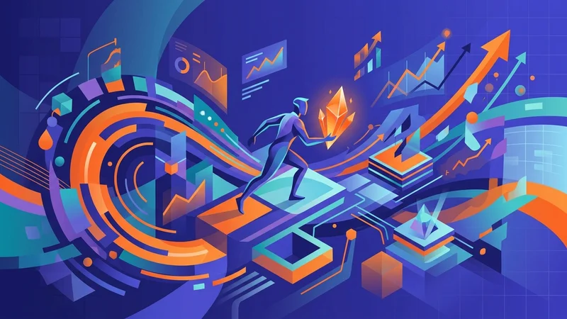 Business leader navigating digital ecosystem with strategic technology roadmap and competitive market indicators