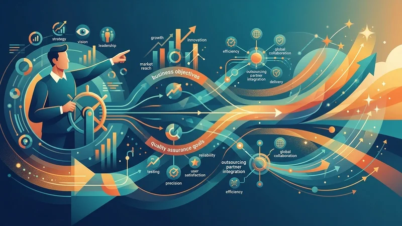CTO directing strategic alignment of quality assurance goals with business objectives on a digital roadmap
