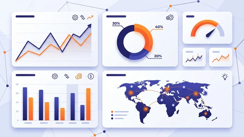 Dashboard displaying real-time analytics charts and market trend data visualizations