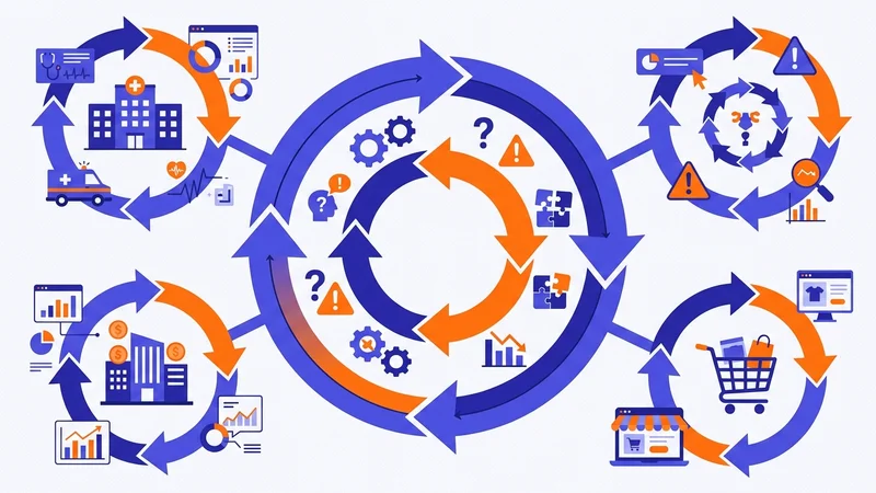 Repeating failure cycle diagram showing consistent patterns across different business sectors